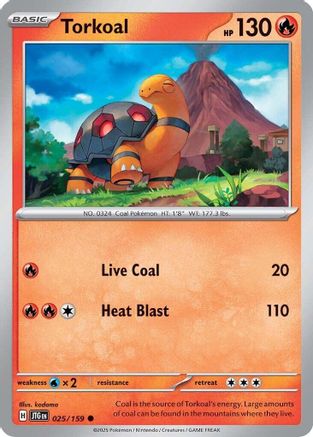 Torkoal 025/159 - Reverse Holofoil SV09 Journey Together - Common