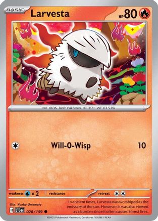 Larvesta 028/159  - Reverse Holofoil SV09 Journey Together - Common