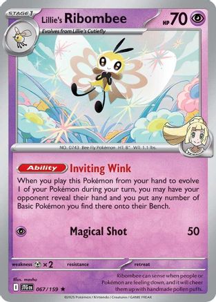 Lillie's Ribombee 067/159  - Holofoil SV09 Journey Together - Rare