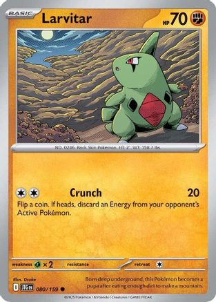 Larvitar 080/159 - Reverse Holofoil SV09 Journey Together - Common