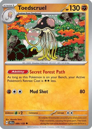Toedscruel 089/159 - Reverse Holofoil SV09 Journey Together - Uncommon