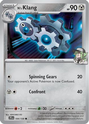 N's Klang 104/159 - Reverse Holofoil SV09 Journey Together - Common