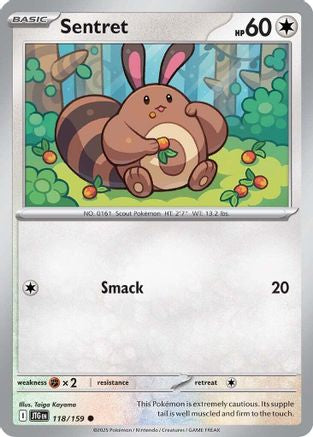 Sentret 118/159 - Reverse Holofoil SV09 Journey Together - Common