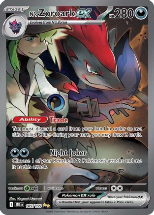 N's Zoroark ex 185/159 - Holofoil SV09 Journey Together - Special Illustration Rare