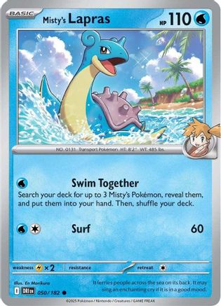 Misty's Lapras 050  - Reverse Holofoil SV10 Destined Rivals - Common