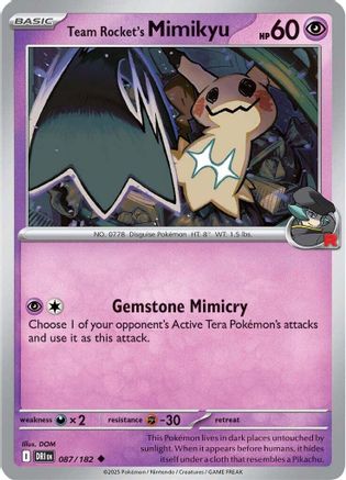 Team Rocket's Mimikyu 087 - Reverse Holofoil SV10 Destined Rivals - Uncommon