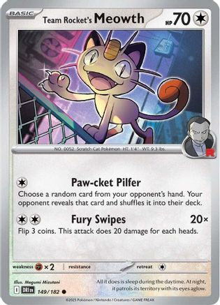 Team Rocket's Meowth 149  SV10 Destined Rivals - Common