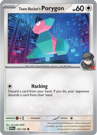 Team Rocket's Porygon 153 - Reverse Holofoil SV10 Destined Rivals - Common