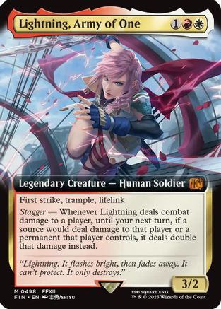 Lightning, Army of One (Extended Art) (FIN-498) - FINAL FANTASY Foil
