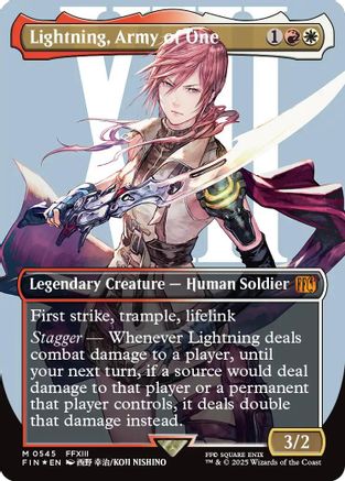 Lightning, Army of One (Borderless) (Surge Foil) (FIN-545) - FINAL FANTASY Foil