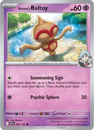 Steven's Baltoy 083  - Reverse Holofoil SV10 Destined Rivals - Common