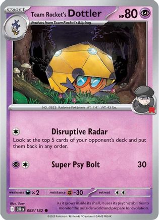 Team Rocket's Dottler 088  SV10 Destined Rivals - Common