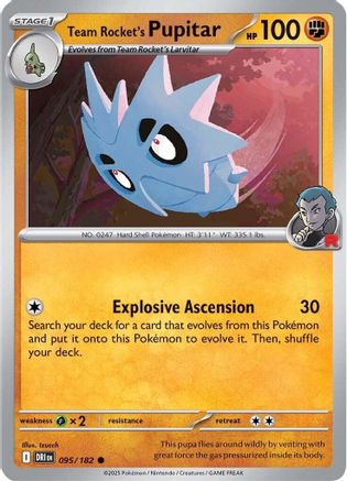 Team Rocket's Pupitar 095 - Reverse Holofoil SV10 Destined Rivals - Common