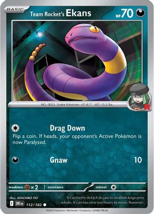 Team Rocket's Ekans 112 - Reverse Holofoil SV10 Destined Rivals - Common