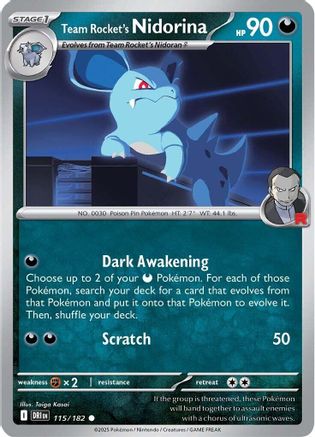 Team Rocket's Nidorina 115 - Reverse Holofoil SV10 Destined Rivals - Common