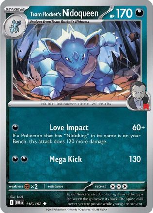 Team Rocket's Nidoqueen 116  - Reverse Holofoil SV10 Destined Rivals - Uncommon