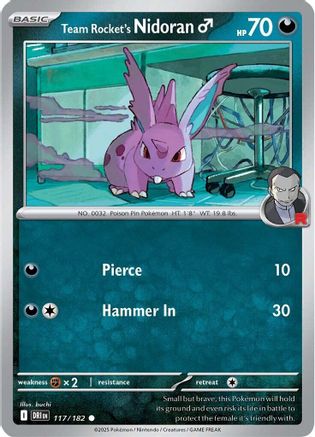 Team Rocket's Nidorand 117  - Reverse Holofoil SV10 Destined Rivals - Common