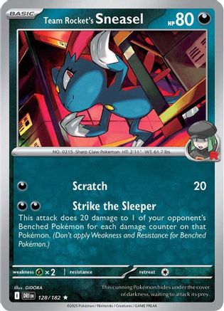 Team Rocket's Sneasel 128 - Holofoil SV10 Destined Rivals - Rare