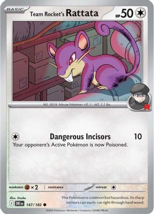 Team Rocket's Rattata 147  - Reverse Holofoil SV10 Destined Rivals - Common