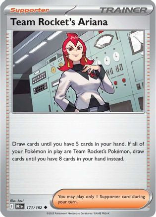 Team Rocket's Ariana 171/182  - Reverse Holofoil SV10 Destined Rivals - Uncommon
