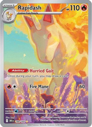 Rapidash 189/182  - Holofoil SV10 Destined Rivals - Illustration Rare