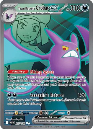Team Rocket's Crobat ex 217/182  - Holofoil SV10 Destined Rivals - Ultra Rare