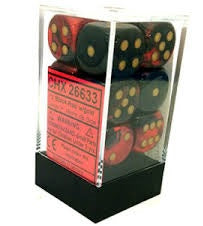 Chessex Gemini Black-Red/Gold 16mm D6 (12 Dice)