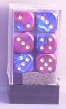 Chessex Gemini Blue-Purple/Gold 16mm D6 (12 Dice)