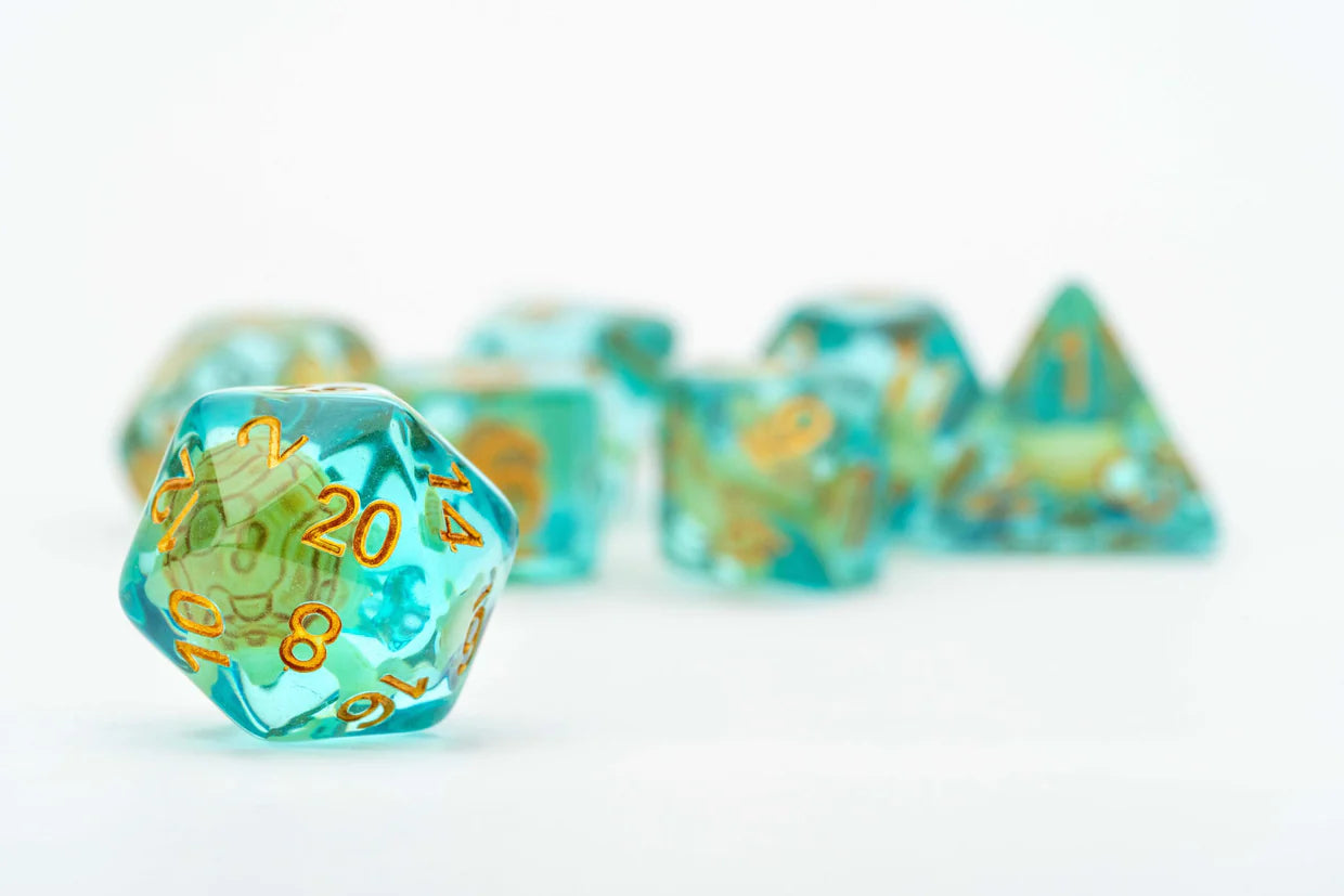 FanRoll 16mm Resin Poly Dice Set - Turtle Dice