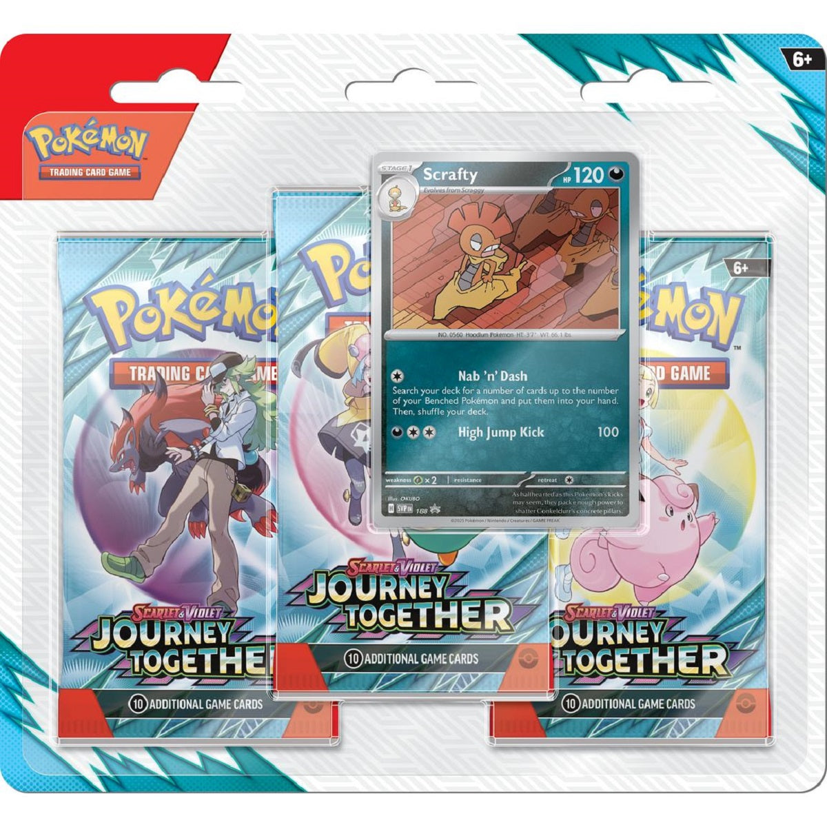 Pokémon TCG: SV9 Journey Together 3 Pack - Scrafty