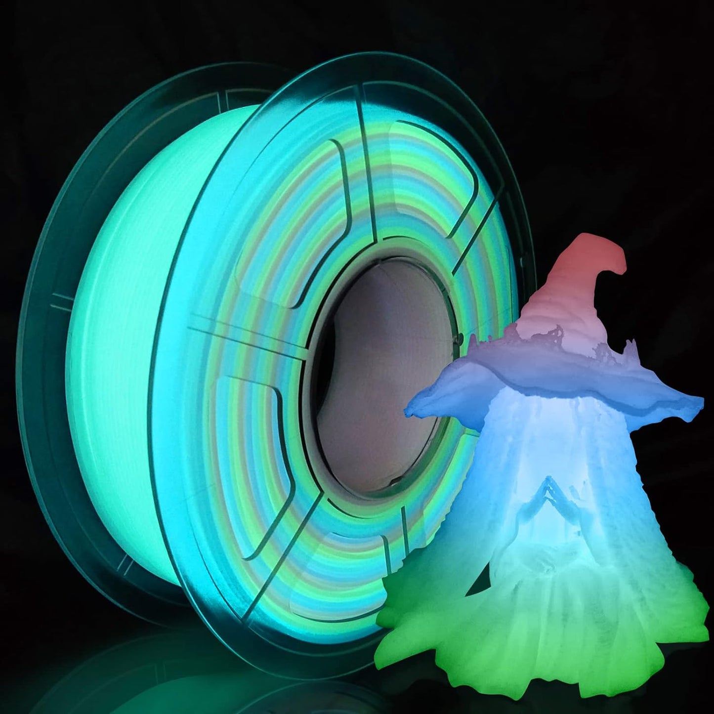 Galactic3D PLA - 1.75mm / 1 kg Glow In The Dark | Rainbow