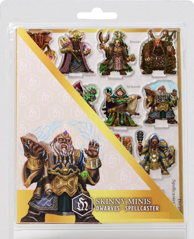 SKINNY MINIS 2D - RPG MINIATURE - DWARVES SPELLCASTER