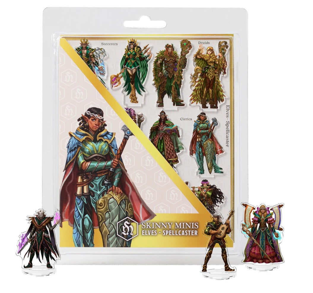 SKINNY MINIS 2D - RPG MINIATURE - ELVES SPELLCASTER