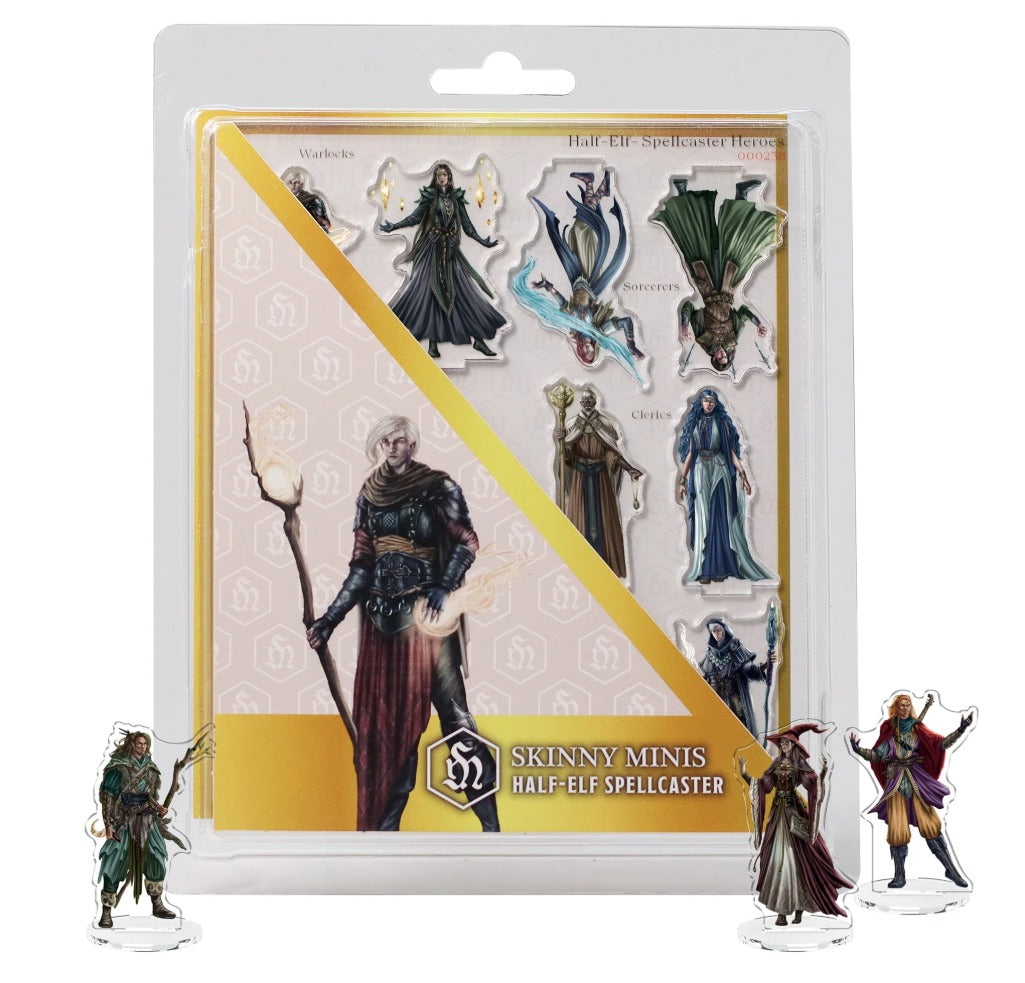 SKINNY MINIS 2D - RPG MINIATURE - HALF-ELF SPELLCASTER