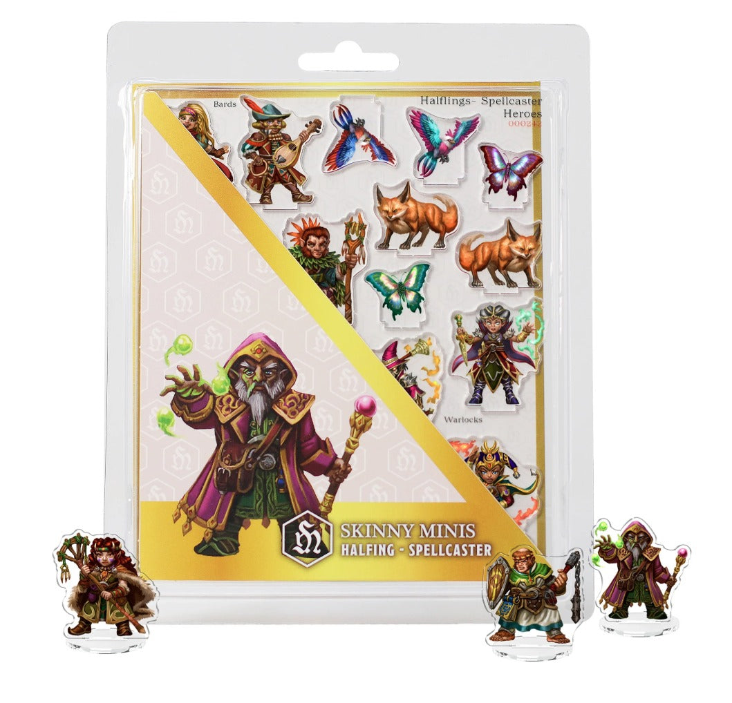 SKINNY MINIS 2D - RPG MINIATURE - HALFLING SPELLCASTER
