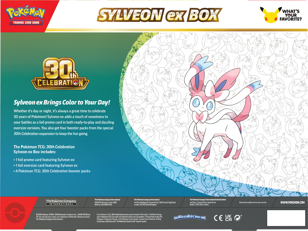 Pokémon TCG: 30th Celebration Sylveon Ex/Greninja Ex Box {Pre-Order}