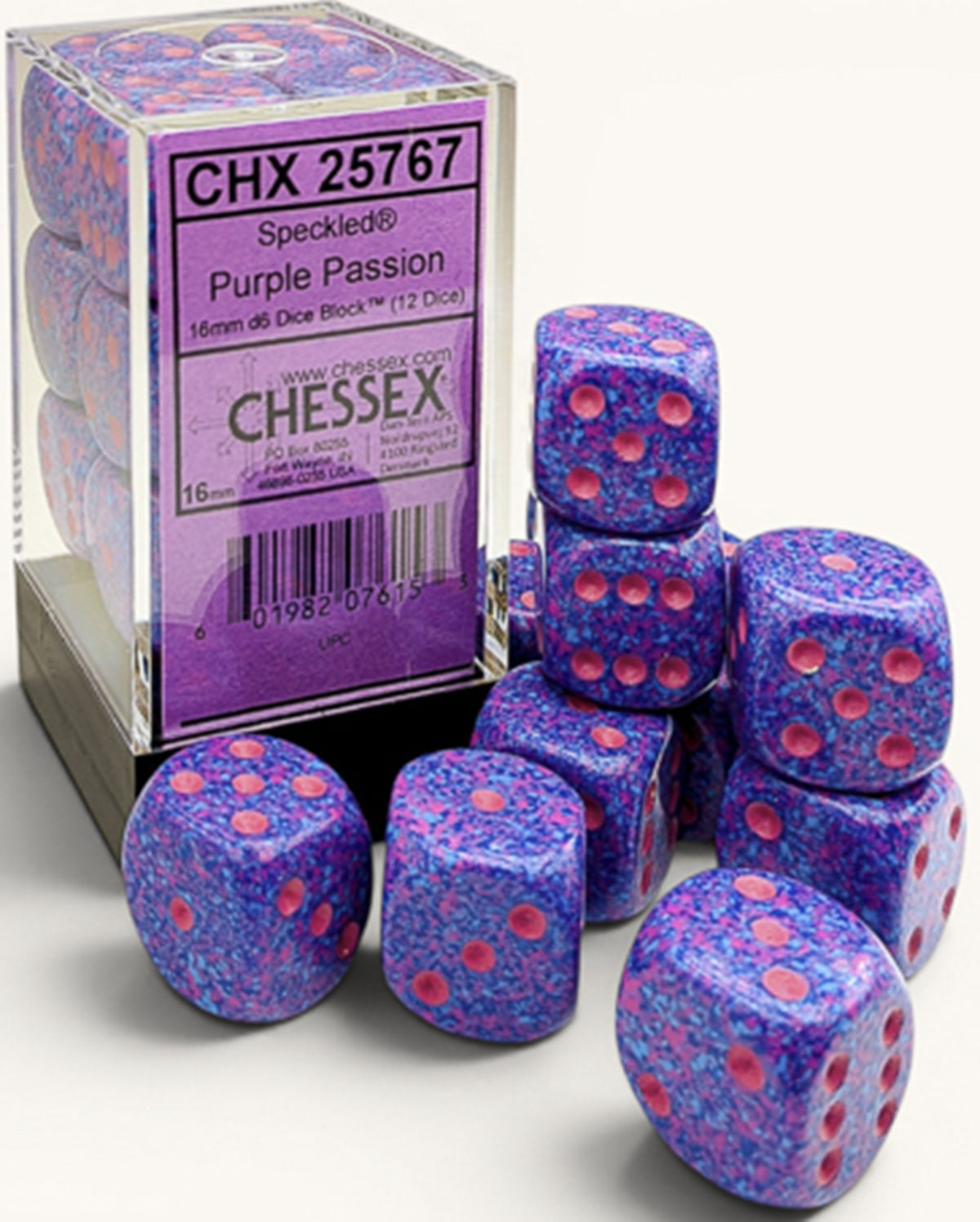 Chessex Speckled 12D6 Purple Passion 16MM