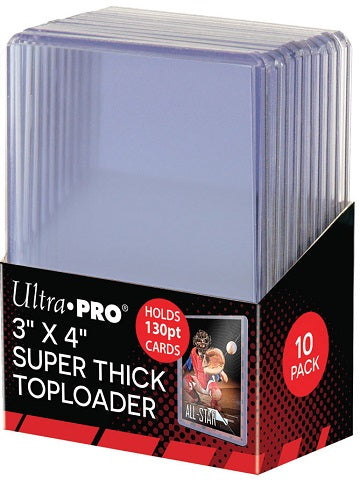 Ultra Pro 3" x 4" 130PT Super Thick TopLoader 10 CT