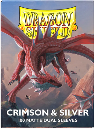 Dragon Shield - Crimson & Silver - Dual Matte Sleeves 100ct