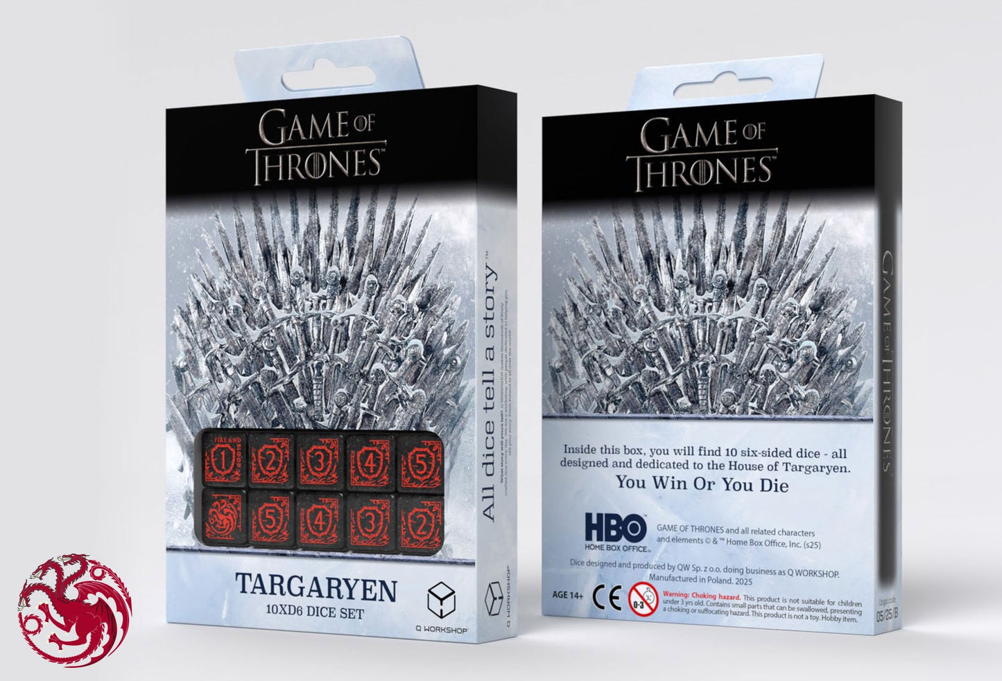 Game of Thrones Targaryen 10 X D6 Dice Set