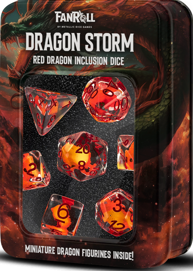 FanRoll Dragon Storm Inclusion Dice - Red Dragon