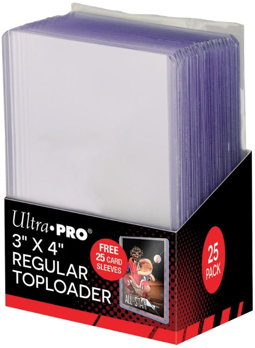 UltraPro 3" x 4" Regular Toploaders with Sleeves (Pack of 25)