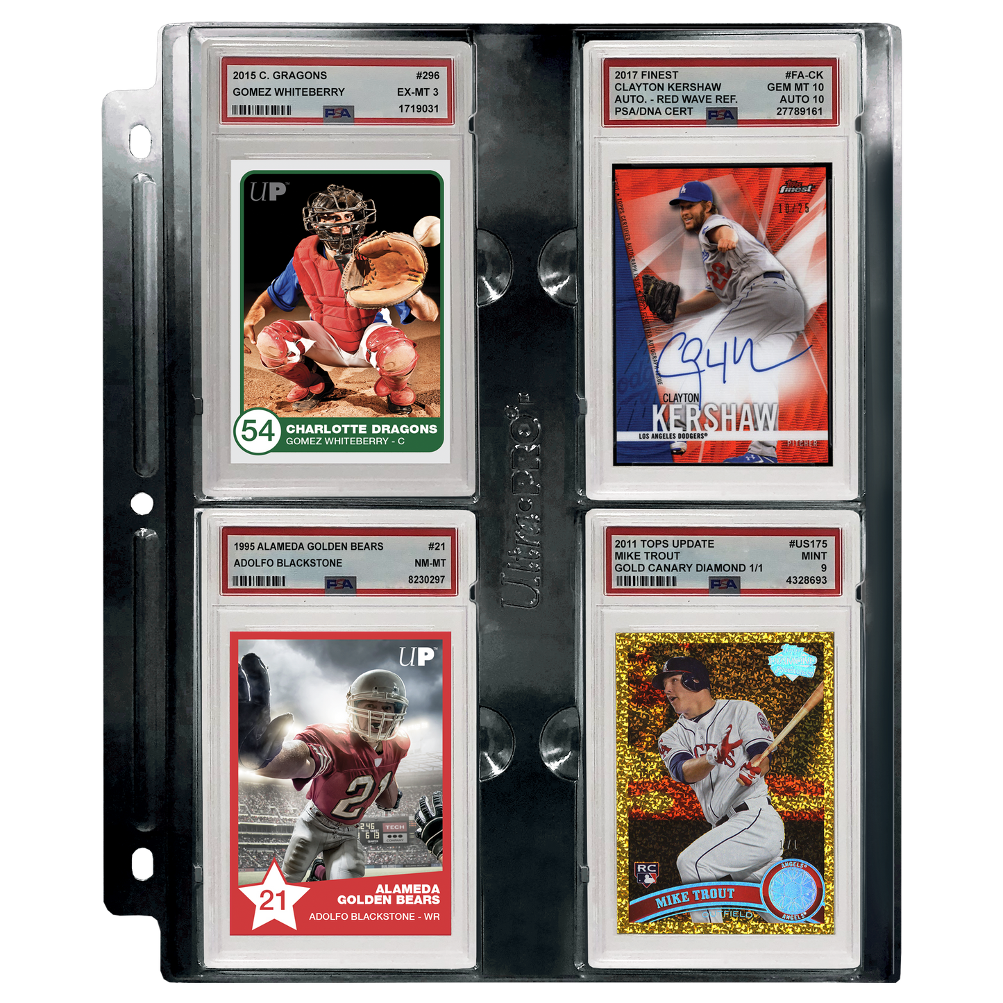 Ultra Pro: 4 Pocket Psa Graded Slab Pages Black 1 ct