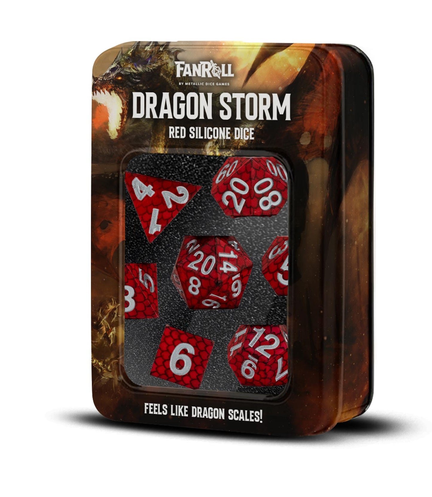 FanRoll Dragon Storm Silicone Dice - Red Dragon Scales