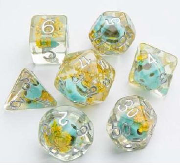 Gamegenic RPG Dice Set: Green Skulls