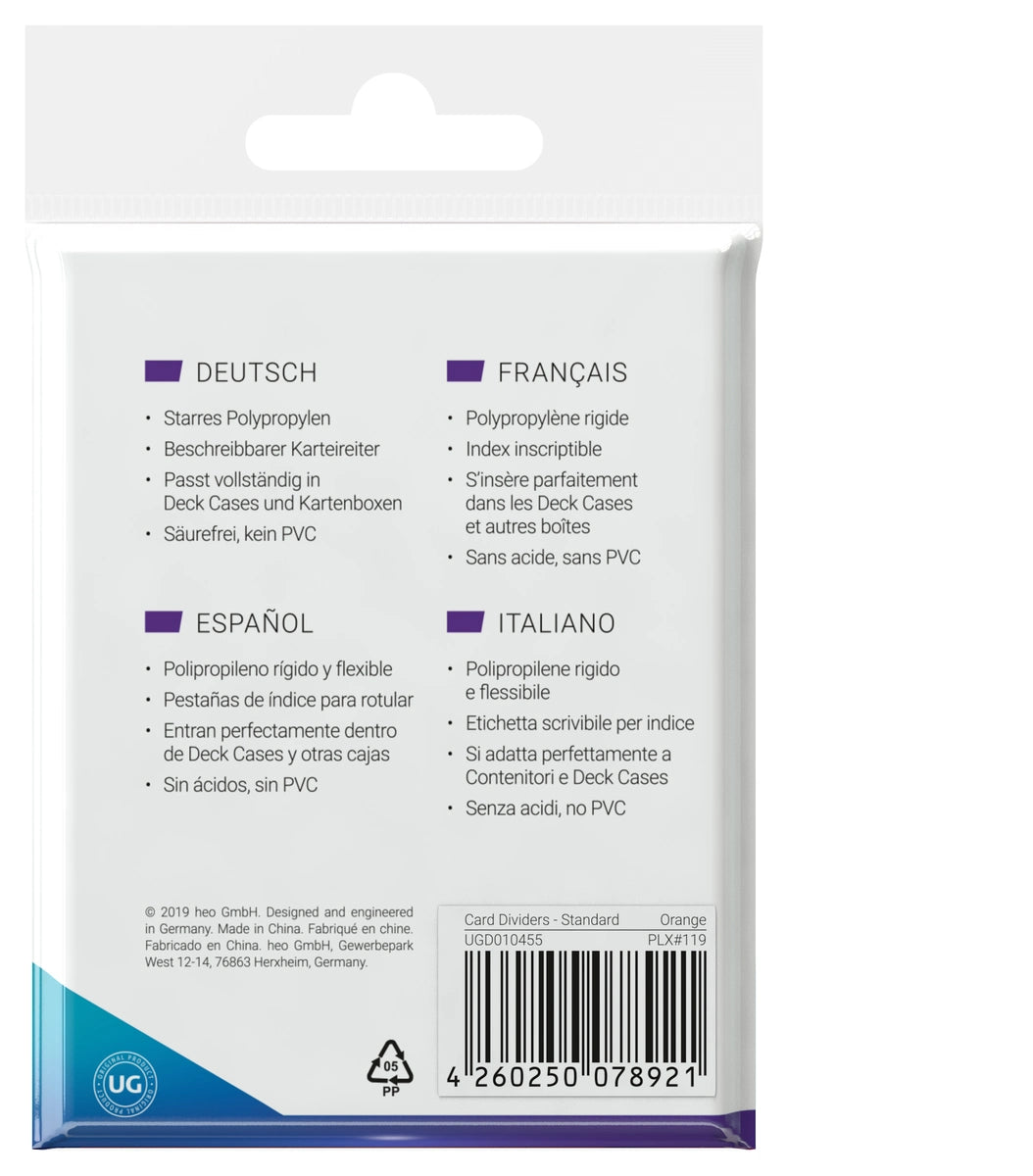 Ultimate Guard Card Dividers - Standard Size (10 pack) - Poppy Topaz