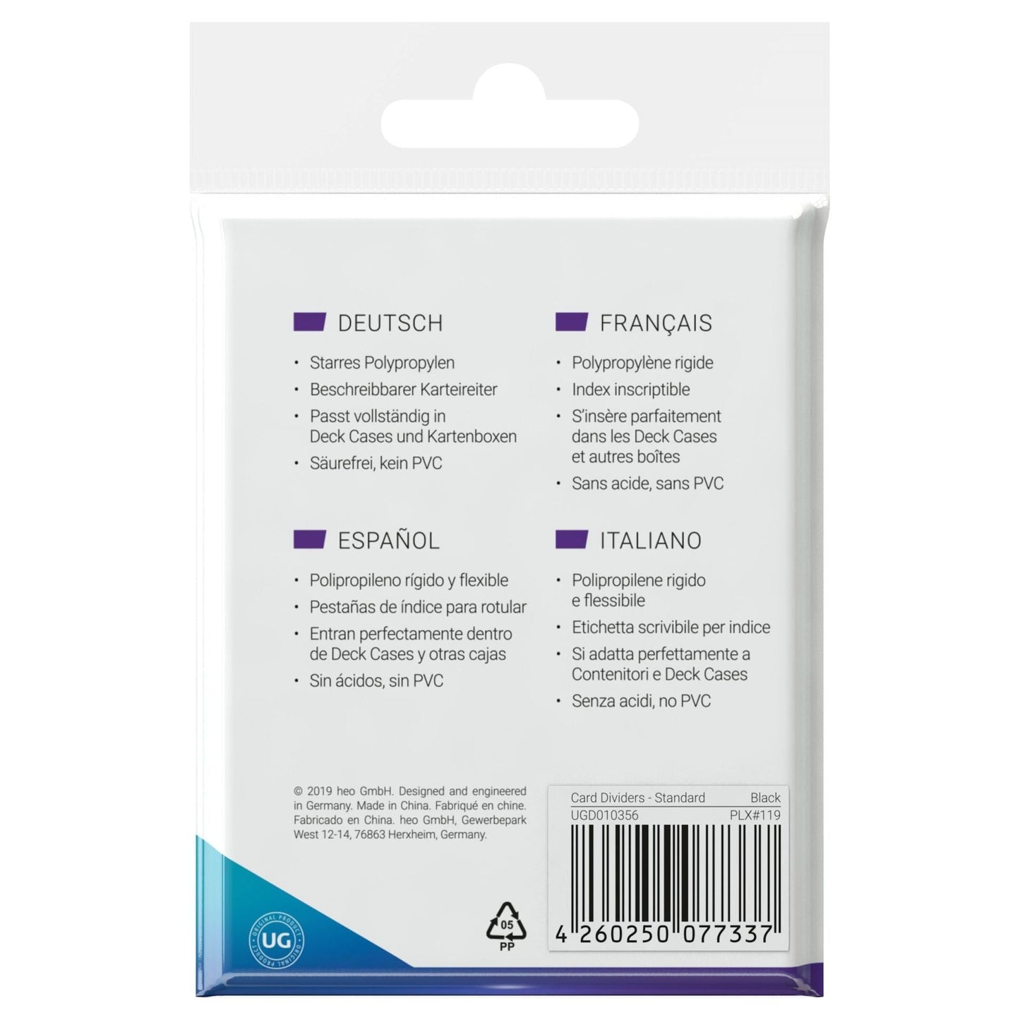 Ultimate Guard Card Dividers - Standard Size (10 pack) - Black