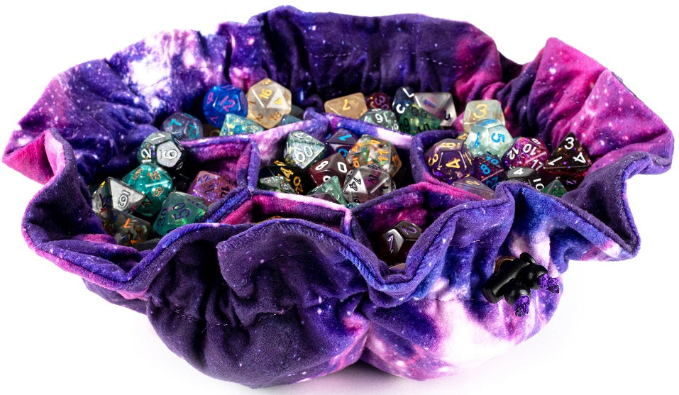 FanRoll Velvet Dice Bag with Pockets: Nebula
