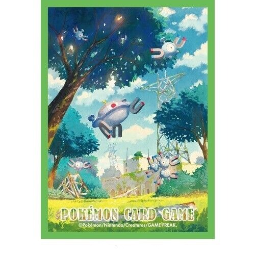 this image shows the sleeve art of magnezone, magneton, and magnemite