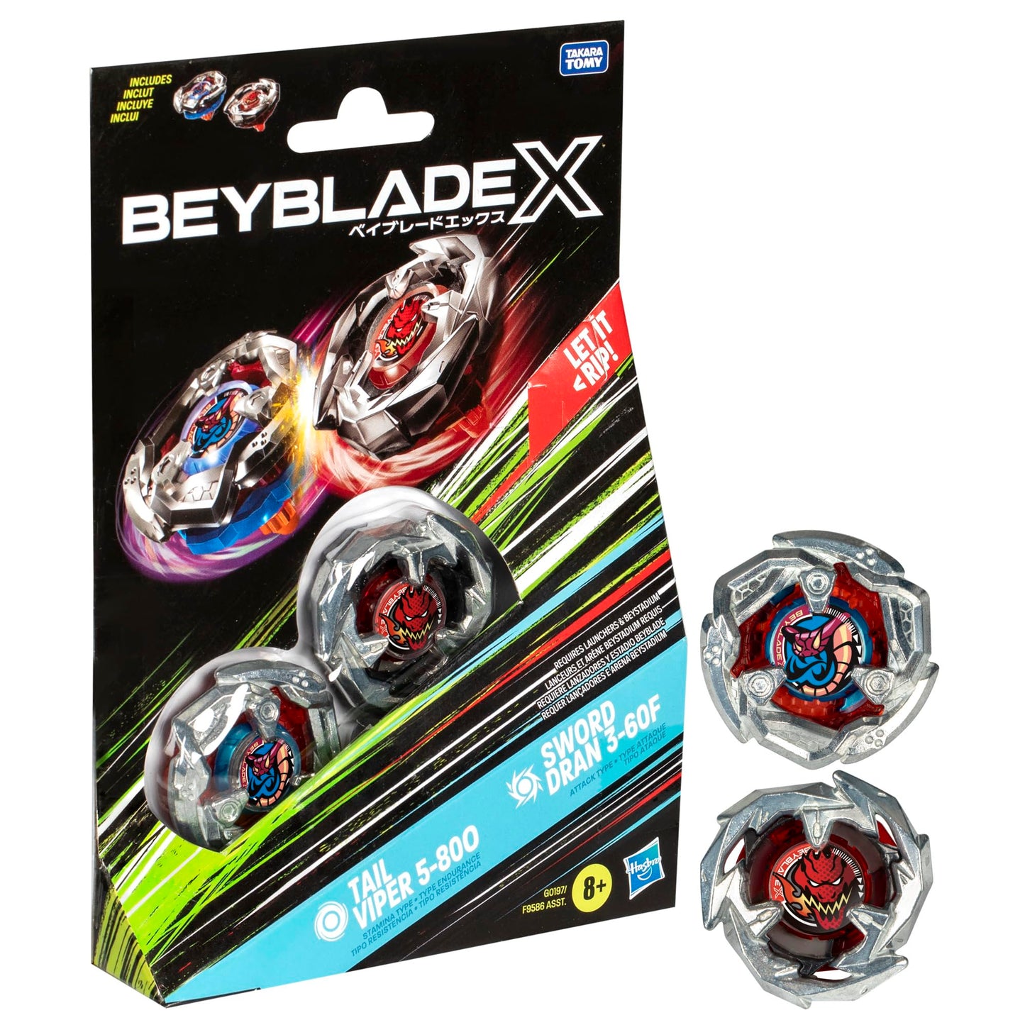 Beyblade X: Tail Viper 5-800 & Sword Dran 3-60F